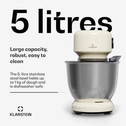 Stand Mixer - Keukenmixer Planetair - Bakken en Mixen - Dubbele Rotatie - 5 Liter - Room — thumbnail 5