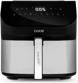 Heteluchtfriteuse - Airfryer Frituurpan - Gezond Koken - Grote Capaciteit - 8 Liter - Zwart Zilver — thumbnail 1