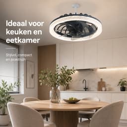 Plafondlamp Met Ventilator - Plafondventilator - E27 Ventilator Met Verlichting - LED Ventilatorlamp - Dimbare Plafondlamp - Ventilator Met Afstandsbediening - Grijs - 34W — thumbnail 2