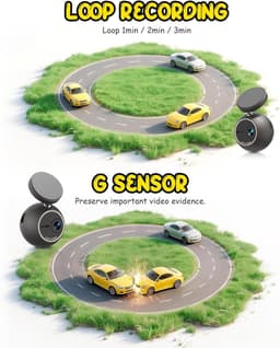 Dashcam 2K met spraakbesturing - Mini-bolletje frontcamera - 360° draaiend ontwerp - Nachtzicht technologie - Voor auto’s — thumbnail 3