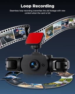 Dashcam 1080P - 4-kanaals systeem - Groothoekcamera's - Nachtzicht - Voor Auto's — thumbnail 3