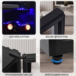 Mini koelkast-76L capaciteit met glazen deur-vrijstaande koelkast-energiezuinig en stil, drankenkoelkast met vriesvak voor slaapkamer, kantoor en woonkamer — thumbnail 5