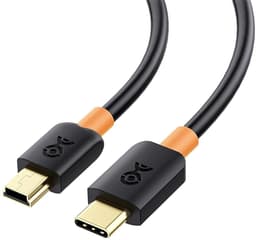 SnelShoppen - Mini USB naar USB-C Kabel 2,0 m - 480 Mbps Data Overdracht en 15W Opladen - Compatibel met Gamecontroller, GPS, Camera, Dashcam - Zwart — thumbnail 1
