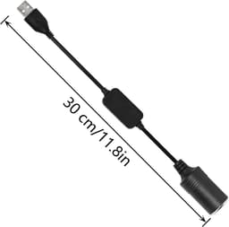 SnelShoppen - USB-A Plug naar 12V Auto Sigarettenaansteker Socket, Voltage Verhoger Converter Kabel voor Dashcam, Elektronische Hond, 5V naar 12V, 0.8 — thumbnail 5
