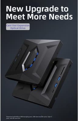 Externe Optische Drive - Brander Hub - Bestanden Overzetten - 7-in-1 Docking Station - 155 x 143 x 23 mm — thumbnail 5