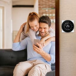 Room thermostat - wifi rond LCD touchscreen - programmeerbaar - voor gasboiler verwarming - ShopVlot — thumbnail 4