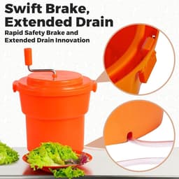 Salade Spinner - Groente Droger - Groenten Drogen - Handsfree Bediening - 10L - Wit — thumbnail 2