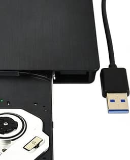Externe CD/DVD Brander - Draagbare Drive - Back-ups Maken - USB 3.0 en Type C - 14.7 cm - Zwart — thumbnail 5