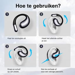 Open Ear Bluetooth Oordopjes, Draadloze Sport Oordopjes met Oorhaak, Bluetooth 5.4, IPX7, 50 uur Speeltijd, ENC Mic, LED Display, Koptelefoon voor Hardlopen Fitness — thumbnail 5