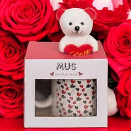 Mok met Hart en Pluche Teddybeer - 380 ml Koffiemok, Theebeker, Aardewerk Handvat, Souvenir voor Verliefden — thumbnail 5