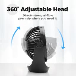 USB Tafelventilator - Stil - 3 Snelheden - Opvouwbaar - 360° Verstelbaar - Compact - USB Aangedreven - 17 cm — thumbnail 3