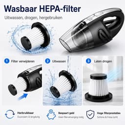 Traumheim® Kruimelzuiger Draadloos - Kruimeldief Snoerloos - Nat & Droog Zuigen - Wasbaar HEPA Filter - 500g - Auto en Woning — thumbnail 3