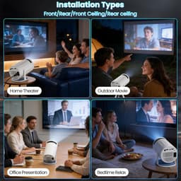 SnelShoppen - Mini-beamer 1080p 4K Draagbare Projector met WiFi 6 en Bluetooth 5.0 - Keystone, 180° Draaibaar, Ideaal voor Huis, Outdoor, Camping & Fe — thumbnail 5