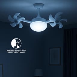 LED's Light Plafondventilator met lamp - Instelbare lichtkleur - Kroonluchter Ventilator - Plafondlampen met Ventilator & Lamp - Stille ventilator - Beste alternatief voor airco - Met remote - Voor slaapkamer,Woonkamer veranda - Wit — thumbnail 3