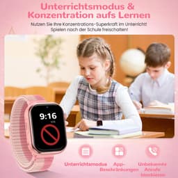 FOSMET 4G Smartwatch Kinderen - 2026 - GPS Horloge Kind met Telefoonfunctie - 1,83 Inch - SOS Knop & Videobellen - Dubbele Camera 3 MP - 1000mAh - Voor 4-12 Jaar - Voor Meisjes - Android & iOS - Roze — thumbnail 4
