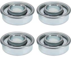 Maaierslagers 4 Stuks - Buitendiameter 28,6 mm - Binnendiameter 12,2 mm - Dikte 9,8 mm - Staal - Geschikt voor grasmaaiers - Wiellagers