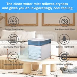 SnelShoppen - Draagbare Airconditioning 4-in-1, Compacte Persoonlijke Luchtkoeler, Bureau Airco met 3 Windsnelheden, Ideaal voor Thuis, Kantoor, Campi — thumbnail 2