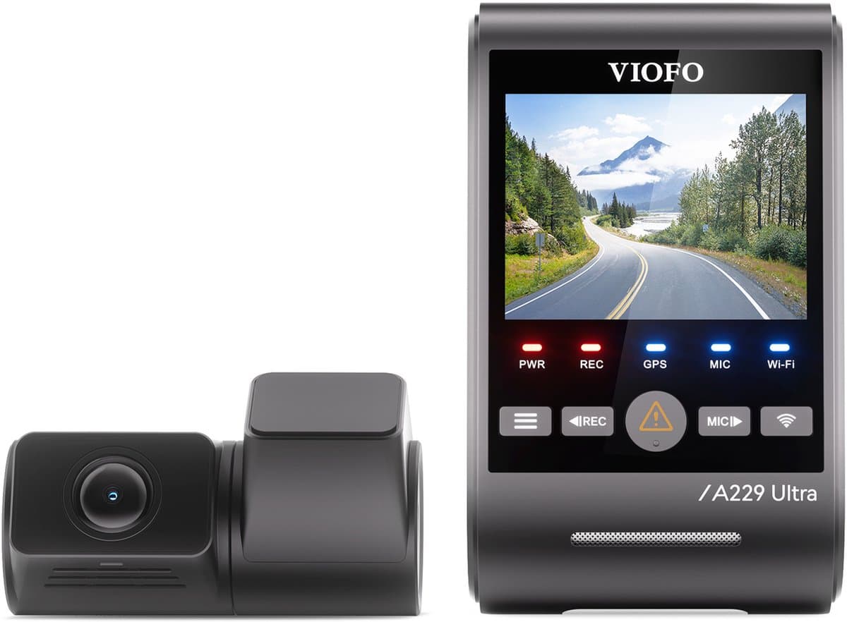 VIOFO A229 Ultra 2CH - Dashcam - Dual 4K Sony STARVIS 2 - GPS & 5GHz WiFi - HDR Nachtzicht - Parkeerstand - Voice Control — afbeelding 1
