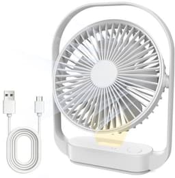 Draadloze bureauventilator van 4000 mAh, 4 ventilatorsnelheden, 2 nachtlichtstanden, oplaadbaar via USB-C, tot 20 uur batterijduur (wit). — thumbnail 1