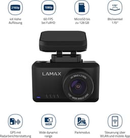 SnelShoppen - Dashcam 4K met GPS, 170° Hoek, G-Sensor, WDR Technologie, Ideaal voor Auto, Verkeerssituaties, Nachtopnamen — thumbnail 2