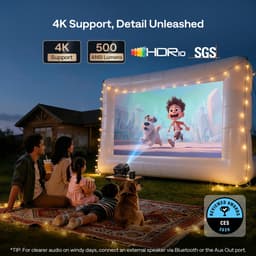 Beamer 4K smart projector met Google TV autofocus Bluetooth WiFi thuisbioscoop 500 ANSI lumen HDR10 ondersteuning — thumbnail 2