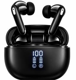 Kiraal Sonic Pro 2 - Draadloze Oordopjes - Bluetooth 6.0 - Noise Cancelling ANC & ENC - Universeel voor iPhone en Android - Dual Device - Oplaadcase met LED Display - Touchbediening - Zwart — thumbnail 1