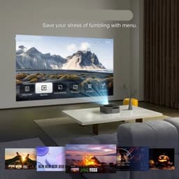 Beamer - Projector - Mini Projector - Full HD Native 1080P - met 120-inch E-ALR Projectorscherm & Stand – Outdoor Camping & Home Theater – EU Plug — thumbnail 4