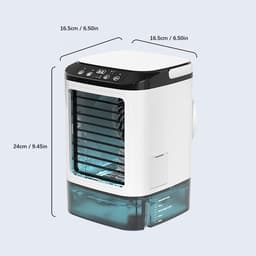 Draagbare airconditioner - 3 windsnelheden - USB oplaadbaar - stille en snelle verdampingskoeling - persoonlijke airconditioner met luchtbevochtiger voor thuis - kantoor - slaapkamer - reizen en kamperen. — thumbnail 3