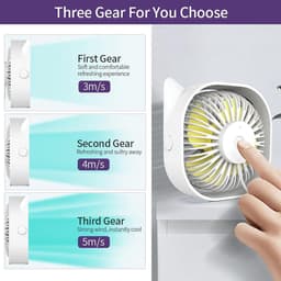 360° draaibare USB-ventilator, stille mini-koelventilator voor kantoor en persoonlijk gebruik (wit) — thumbnail 3