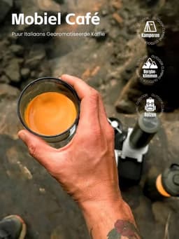 Draagbare espressomachine - Mini koffiemachine - 100 ml - Koffiezetapparaat - Voor Camping, Auto & Reizen - Groen — thumbnail 5