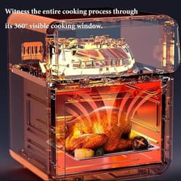 Heteluchtoven - Airfryer Oven - Gelijkmatig Koken - Verbeterde Luchtstroom - 15 liter - Zwart — thumbnail 4
