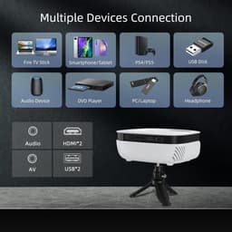 7500 liter, draagbare thuisbioscoop, ondersteunt 1080p Full HD [scherm inclusief] videobeamer compatibel met smartphone/tv-stick/PS5/PC/laptop — thumbnail 5