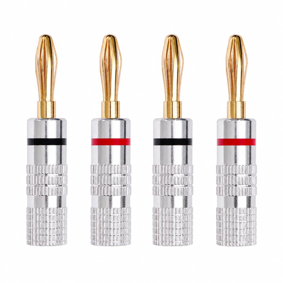 Banaanstekker 4 Stuks -Gold plated Luidspreker Stekker - Voor Versterker & Speakers - Luidsprekerstekker — afbeelding 1