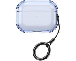Mobigear Hoesje geschikt voor Apple AirPods Pro 3 Hoesje Flexibel TPU | Mobigear Crystal Clip - Blauw