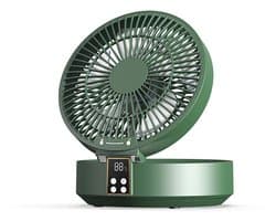 Opvouwbare ventilator: Inclusief nachtlampje en afstandsbediening, 3 stille ventilatorsnelheden, geschikt voor wandmontage of plaatsing op een bureau, ideaal voor slaapkamers, woonkamers en keukens (wit).