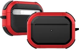 Mobigear Hoesje geschikt voor Apple AirPods Pro 2 Shockproof Hardcase Hoesje | Mobigear Slim Armor - Zwart / Rood — thumbnail 1