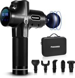 SnelShoppen - 6 in 1 Massagepistool - Professioneel Massageapparaat - 30 Massagesnelheden - Inclusief Opbergtas - Zwart - Volledige Lichaamsmassage — thumbnail 1