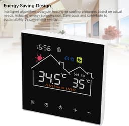 Slimme Thermostaat - Programmeerbare Controller - Comfort Thuis - LCD Touchscreen - AC90V-240V - Wit — thumbnail 5