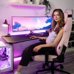 Arozzi Nova 49" Gaming Monitor - Curved - DQHD VA - 165Hz - USB-C - Roze — thumbnail 5