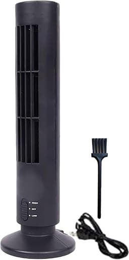 Bladloze Staande Ventilator - Verticale Elektrische Koeler - Thuis Koelen - Stille Energiezuinige Werking - Compact Ontwerp - Zwart — thumbnail 1