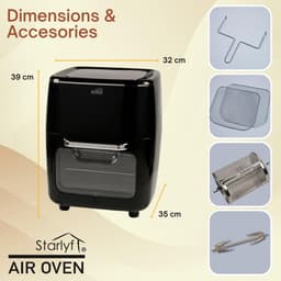 Heteluchtfriteuse - Airfryer Oven - Gezond Koken - 10 Programma's - 12 Liter Capaciteit - Zwart — thumbnail 3