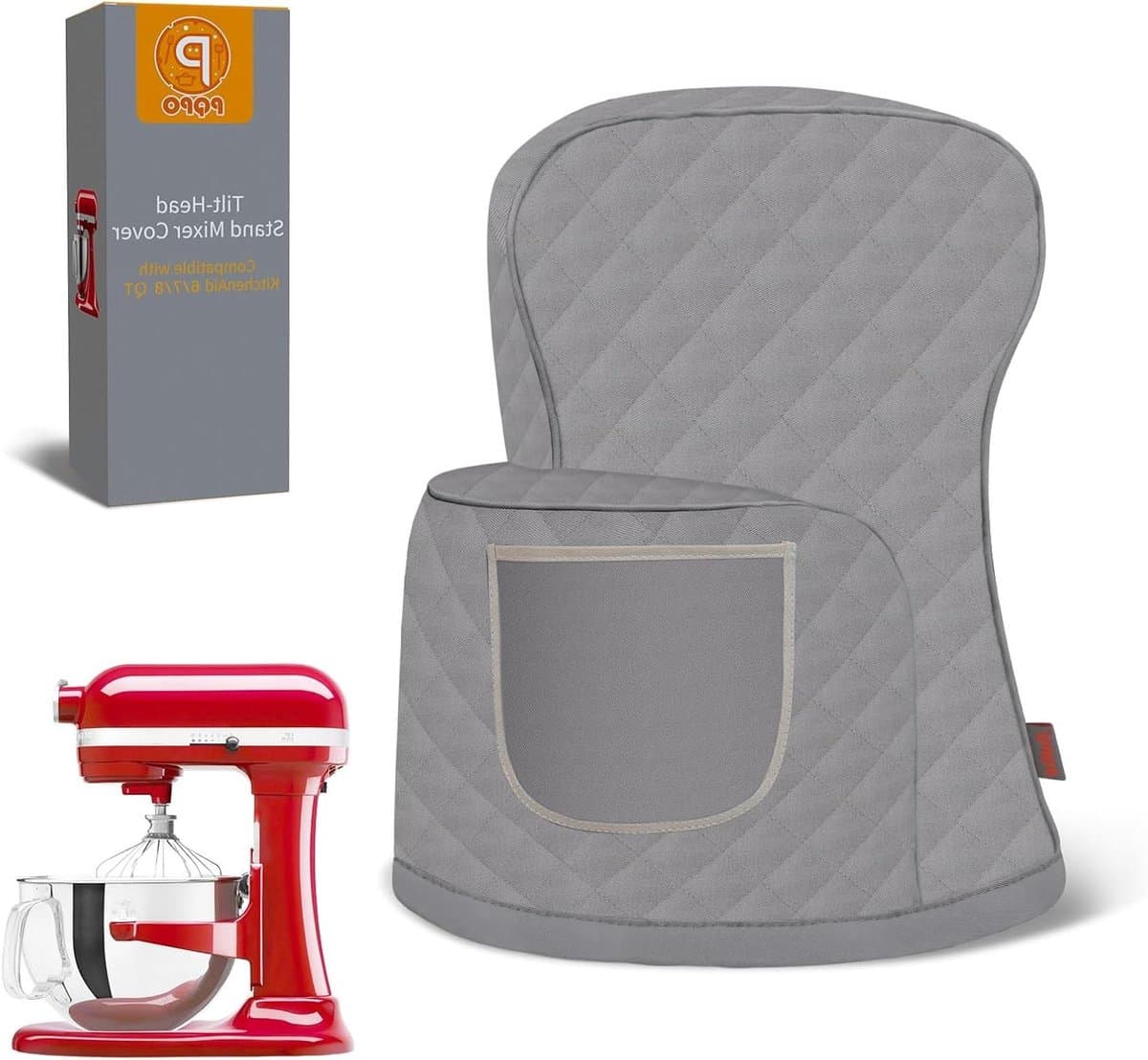 Keukenmachine Deksel - Beschermhoes Mixer - Keukenmachine Beschermen - Waterdicht Nylon Materiaal - 6-8 Quart - Grijs — afbeelding 1