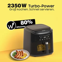 Heteluchtfriteuse XXL - Airfryer Groot - Snel Koken - Groot Kijkvenster - 9 Liter Capaciteit - Zwart — thumbnail 2