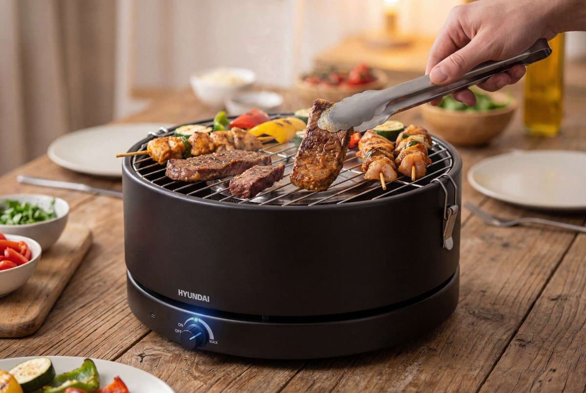Hyundai Electronics - Rookvrije Houtskool Tafelbarbecue met Ventilator — afbeelding 1