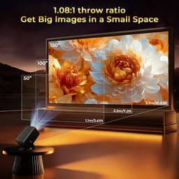 Allero Mini Beamer - AI Smart Projector - 1000 ANSI - 8K - Automatische Focus - Thuisbioscoop - 1080P - Beamer - Projectiescherm — thumbnail 4