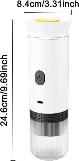 Draagbaar koffiezetapparaat - 3-in-1 elektrisch koffiezetapparaat - Mini koffiemachine - geschikt voor koffiecapsules en gemalen koffie - ondersteunt koud zetten en verwarmen - koffieliefhebbers - Wit - 1stuk — thumbnail 5