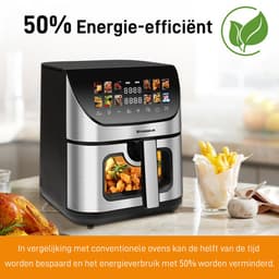 Digitale Airfryer XXL 8.5L Sinaopus 8005A -1800W Heteluchtfriteuse - Kleurendisplay - 12 Voorgeprogrammeerde Functies - Slimme Tijd & Temperatuurregeling - Capaciteit voor 5 Personen — thumbnail 2