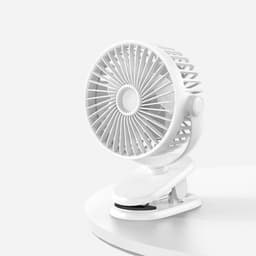 Ventilator - USB ventilator - Mini ventilator - Tafelventilator - Met klem - 3 instelbare snelheden - Verstelbare hoek - Draagbare koelventilator - Ideaal voor kantoor, school & studentenkamers - Wit — thumbnail 1