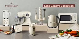 Swiss Haus® KM2005 Keukenmachine – 1000W Keukenrobot – 5L RVS Mengkom met Handgreep – 12 Snelheden – Retro Design – Multifunctionele Keukenmixer met Accessoires - Crème — thumbnail 3