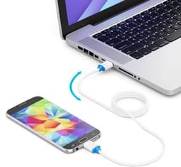 Micro USB 3.0 Kabel - Datakabel Laadkabel - Externe Schijven - 5 Gbit/s Snelheid - 2 Meter - Wit — thumbnail 2